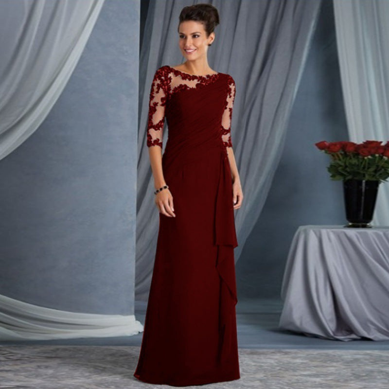Long Sleeve Lace Slim Sexy Simple Fashion Dress