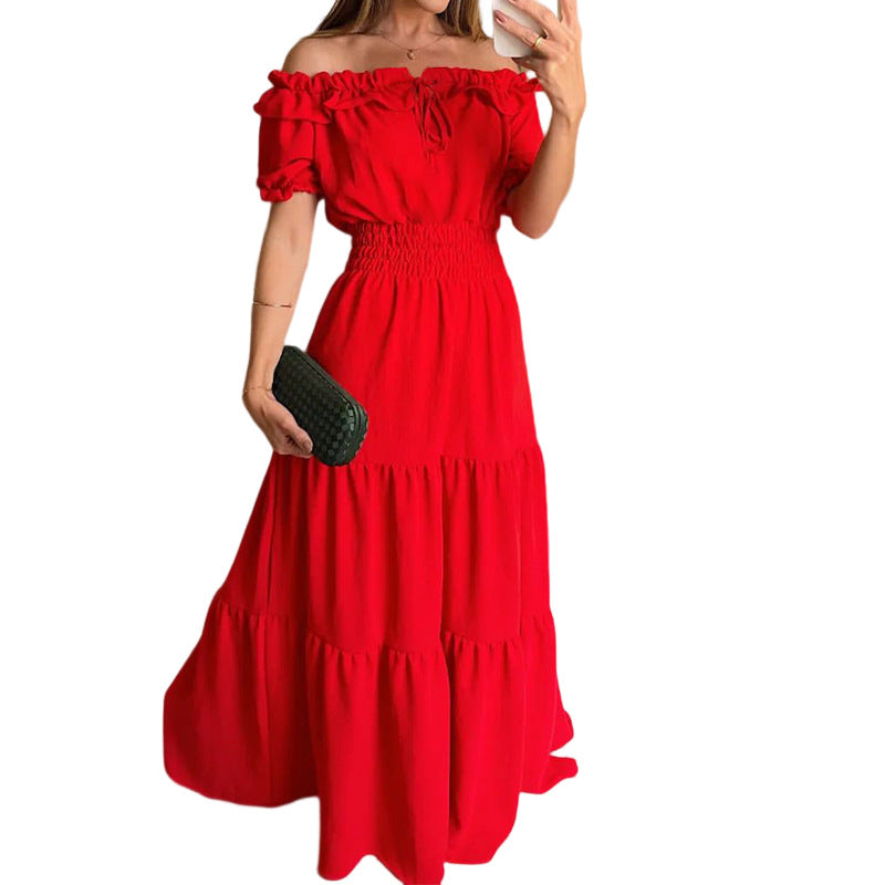 Women's Elastic Off-shoulder Long Dress