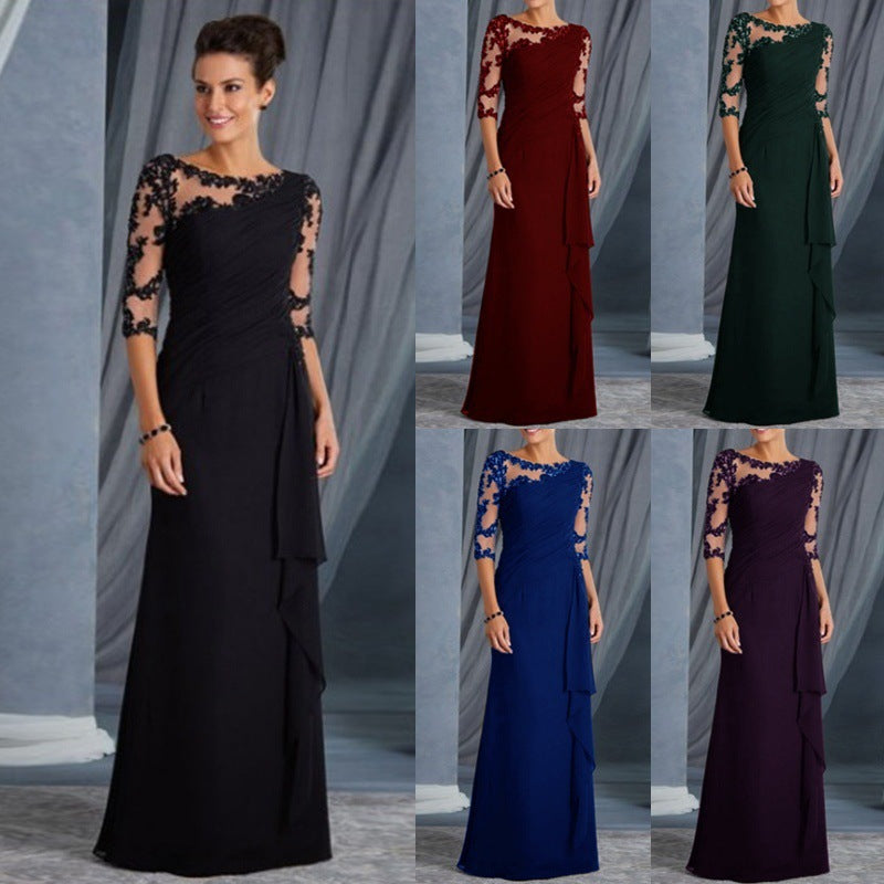 Long Sleeve Lace Slim Sexy Simple Fashion Dress