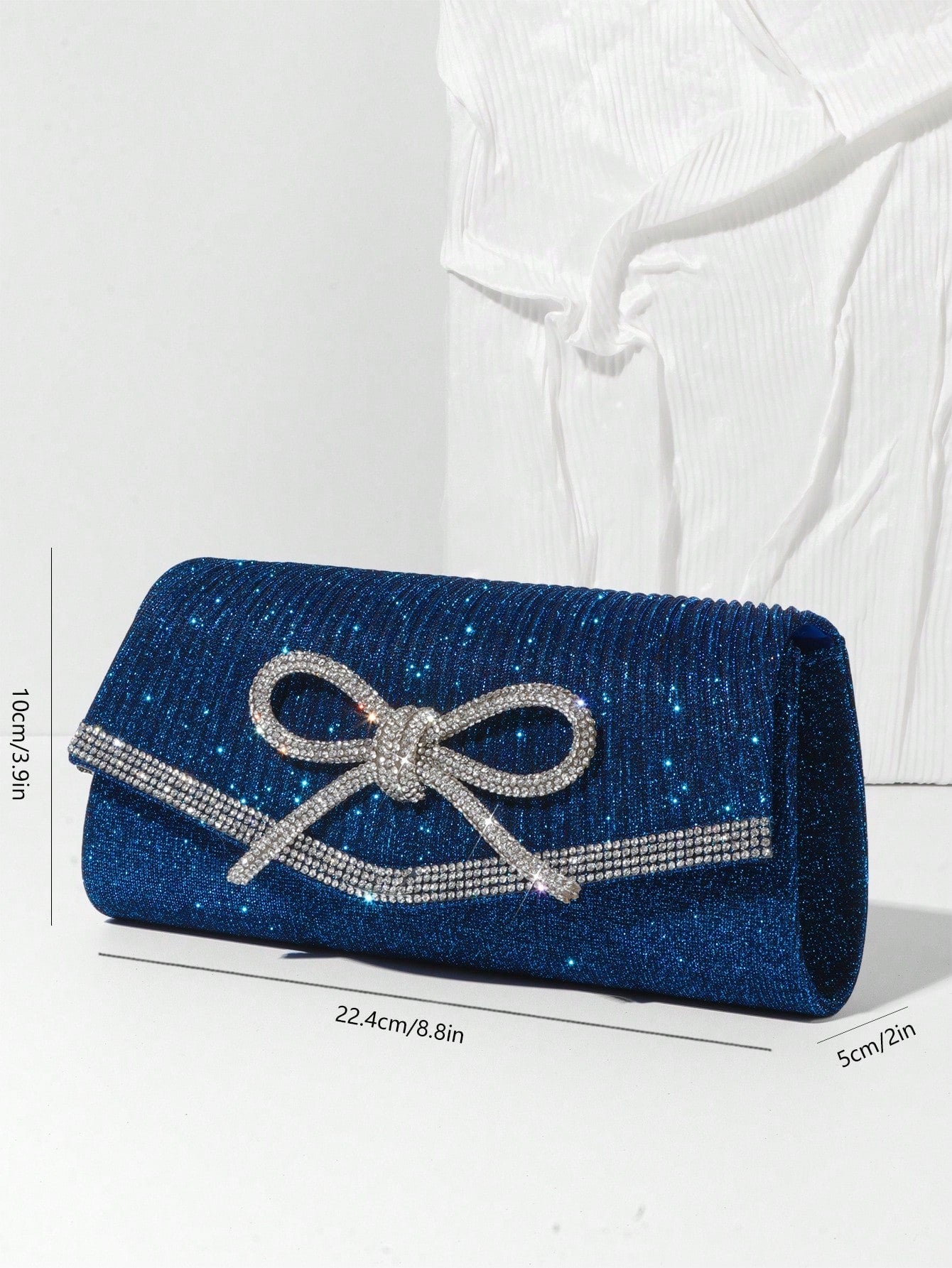 Bow Evening Bag Sparkly Clutch Purses For Women Wedding Glitter Rhinestone Party Prom Purse Dressy Clutch Bags