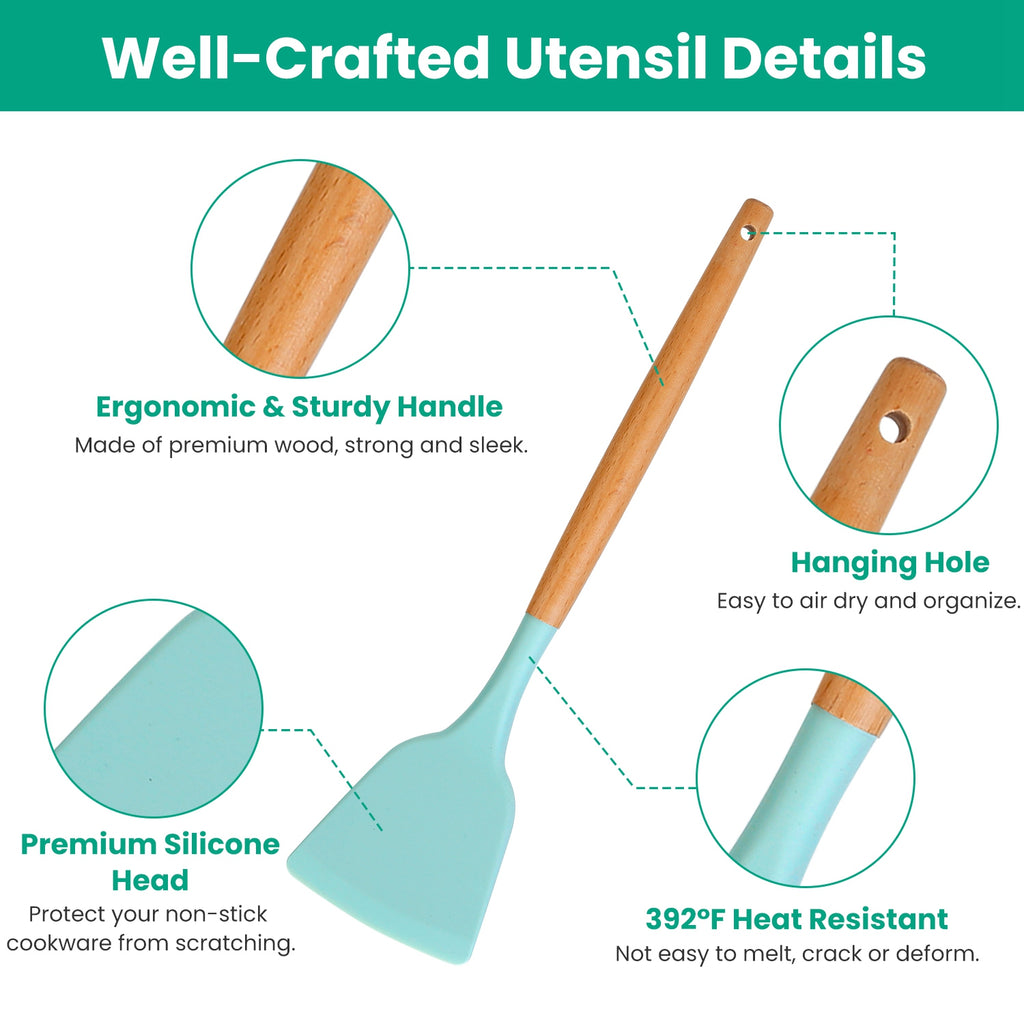 4 Colors Options -- Set Of 35Pcs Kitchen Cooking Utensils Set Spatula Set Baking Utensil Set Kitchen Accessories Necessities With Holder Egg Whisk Separator Tong Turner Spoons Cups