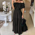 Women's Elastic Off-shoulder Long Dress