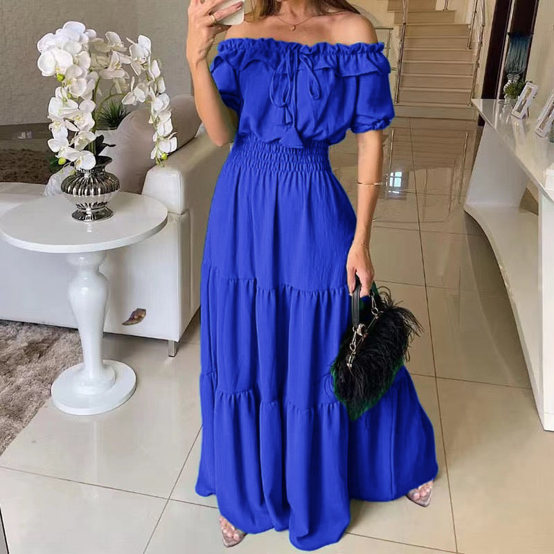 Women's Elastic Off-shoulder Long Dress