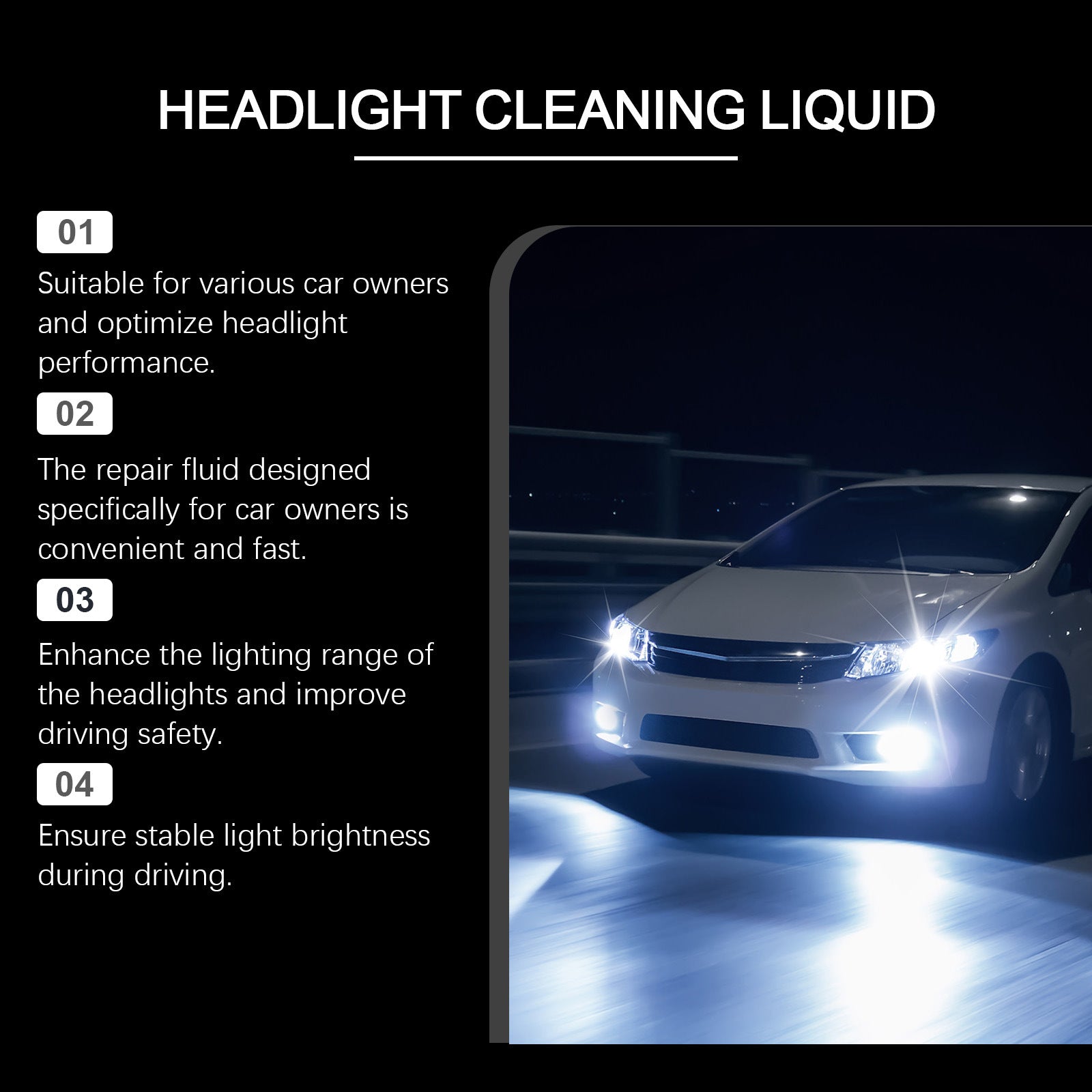 Car Headlight Cleaner Removes Stains And Enhances Brightness