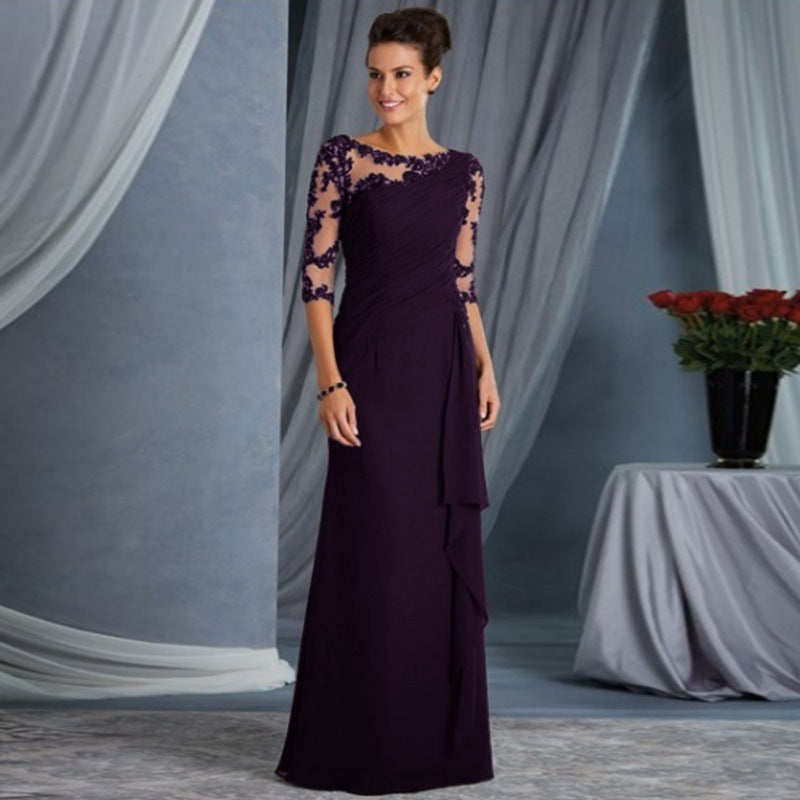 Long Sleeve Lace Slim Sexy Simple Fashion Dress