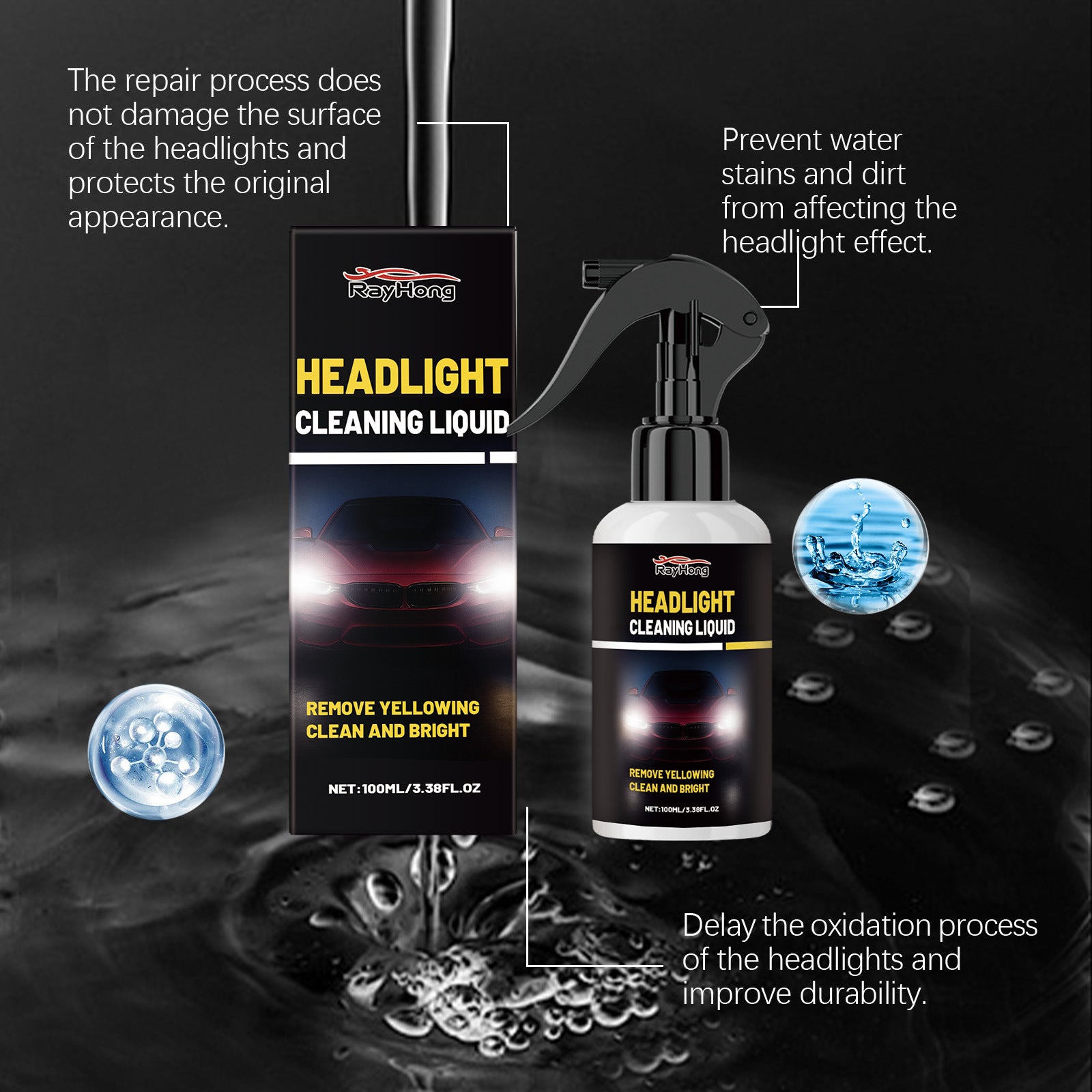 Car Headlight Cleaner Removes Stains And Enhances Brightness