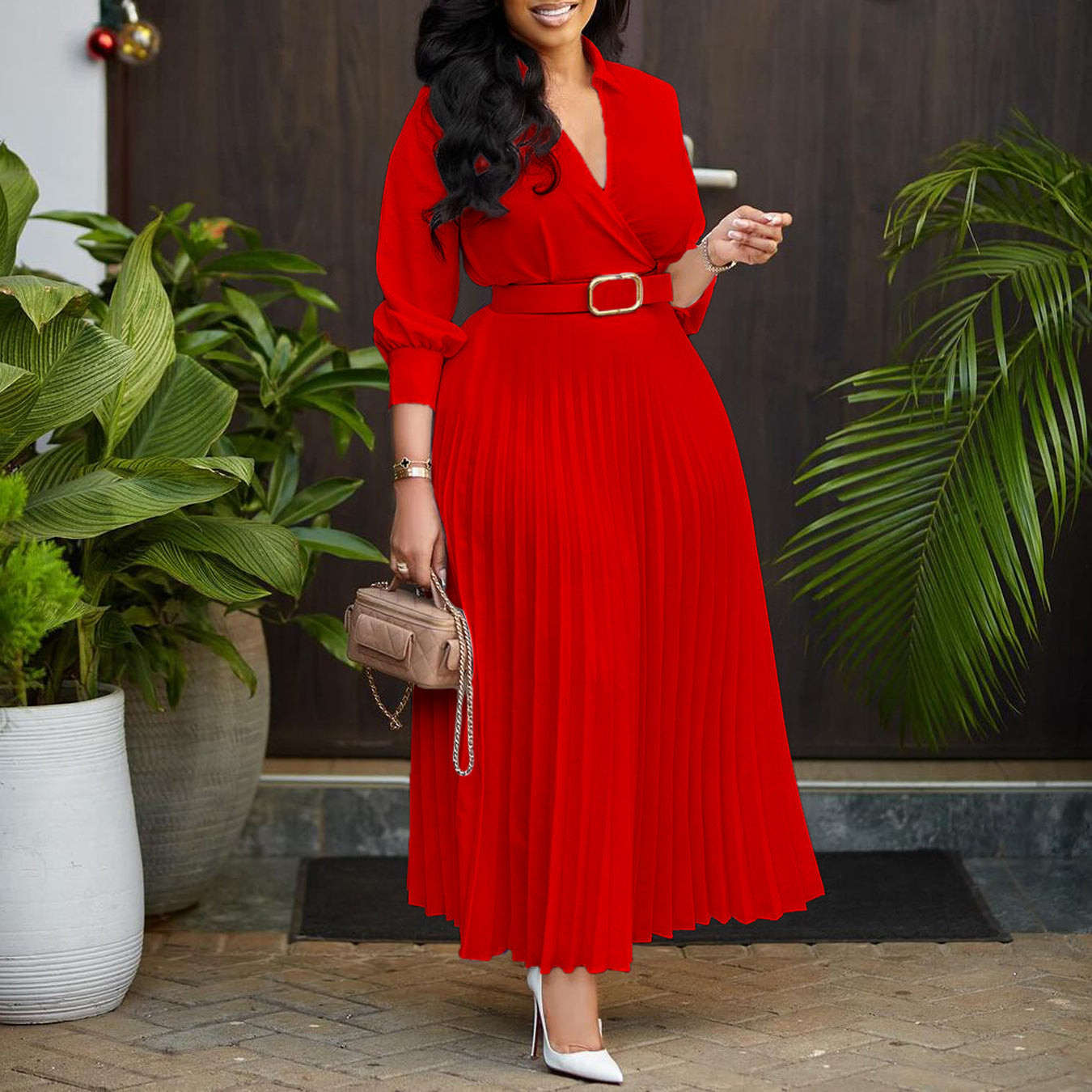Women's Solid Color Plus Size Dress
