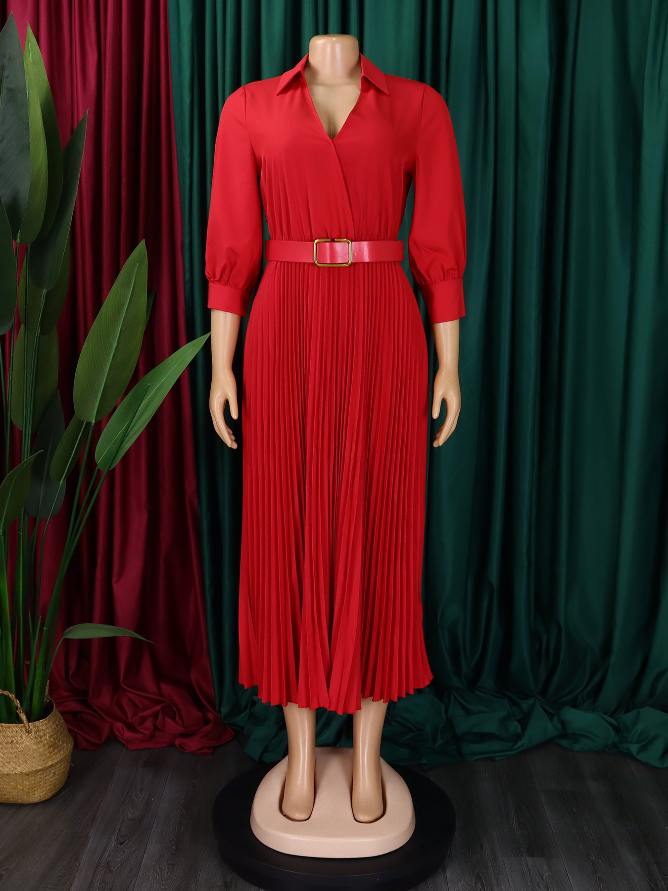 Women's Solid Color Plus Size Dress