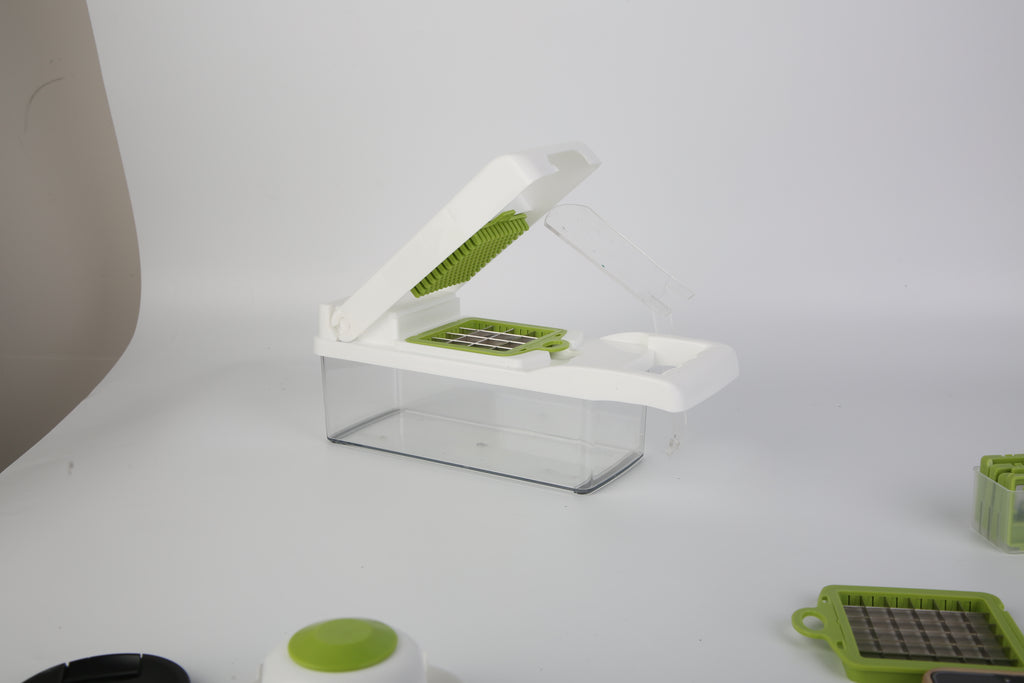 1Set 12 In 1 Vegetable Chopper With Container Kitchen Food Slicer Dicer Grater Peeler Egg Separator Hand Protector For Onion Salad Potato